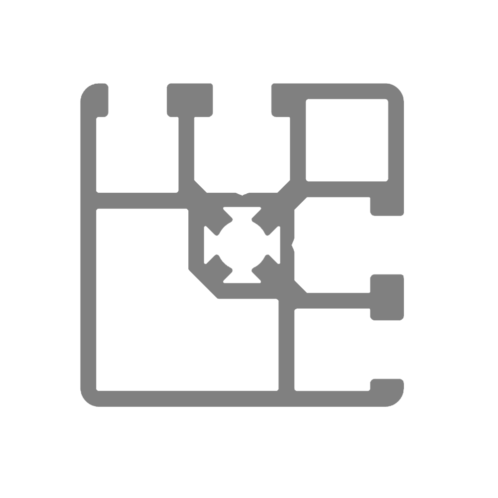10-4545FP2A-0 MODULAR SOLUTIONS EXTRUDED ENCLOSURE PROFILE 45MM X 45MM, TWO SMOOTH SIDES